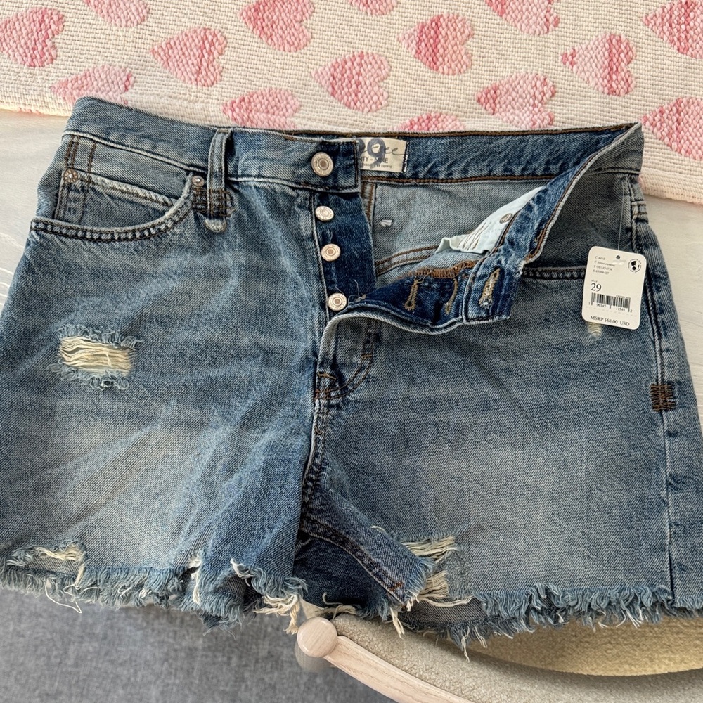 We the Free Loose Cannon Denim Distressed Women Shorts 29